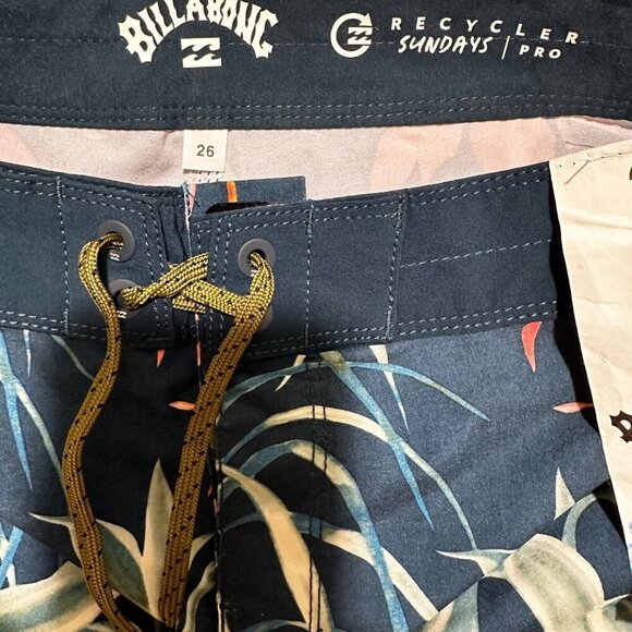 Billabong Big Boys Size 26 Blue Sundays Pro Mid Recycler Board Shorts Swim‎ NWT - Picture 6 of 8